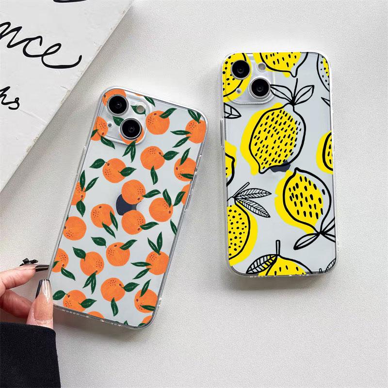Чехол для телефона с рисунком фруктов (банан, клубника) Прозрачный для iPhone 14 13 12 11 Pro Max 13 12 Mini 14 7 8 Plus XR XS X Прозрачные чехлы