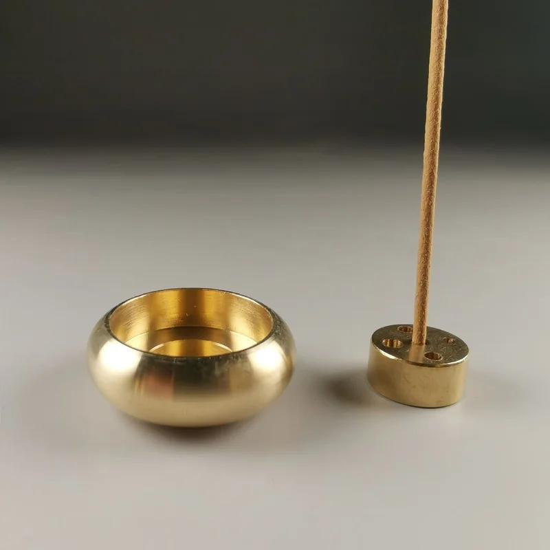 Incense Holder Mini Brass Incense Base for Home Office Teahouse Multi Purpose 5 Holes Shape Creative Sandalwood Incense Burner