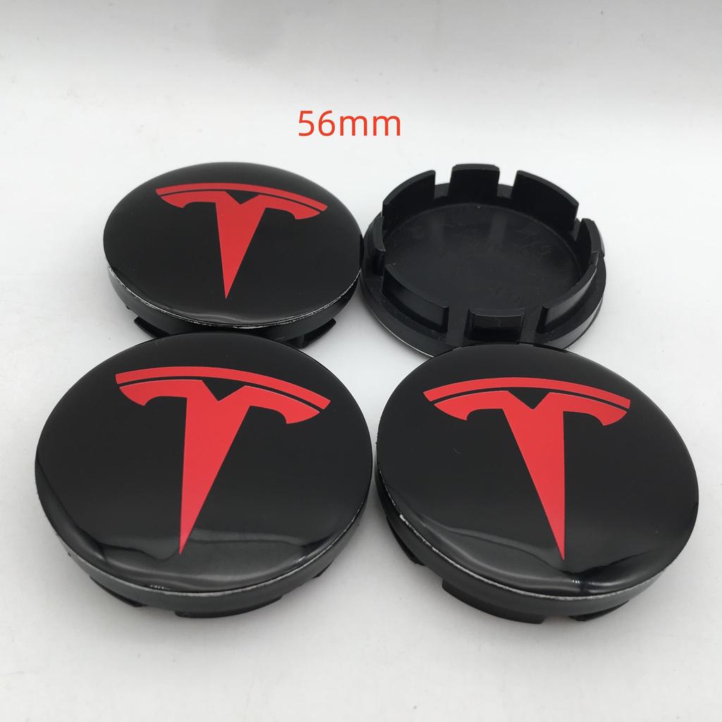 AAAIK1 20pcs 56mm 60mm 68mm For Tesla Model 3 Model Y Model S X Car emblem Wheel hub Center Cap Badge covers Decals Styling accessories