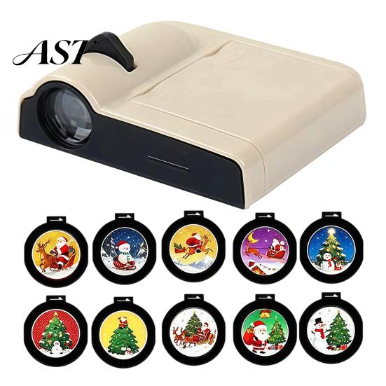 Portable Projection Light for Home LED Christmas Projector Lamp, 6/10/15/20 Festive Scenes Holiday Projector, Mini USB Rotating Lamp Powered