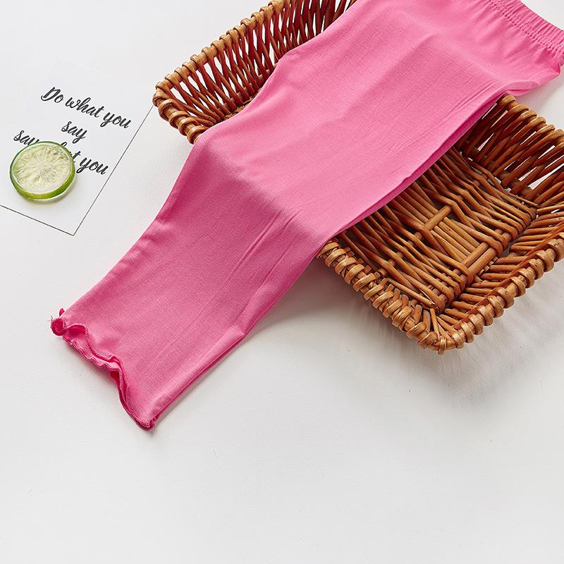 Летнее детское нижнее белье, базовый цвет, модал, детские укороченные брюки с черной грибковой кромкой, детские леггинсы