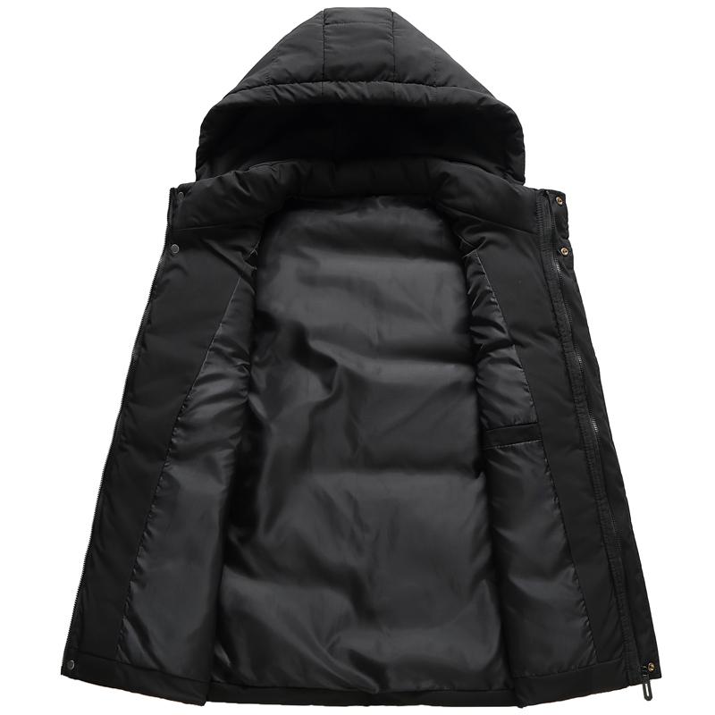 Plus Size L-8XL Oversize Warm Sleeveless Vest Men Outerwears Fashion Thick Winter Men's Jacket Hooded