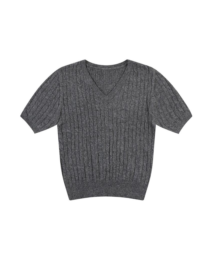 VANAKE V-Neck Short Sleeve Knit_Vb3Yktq320Z