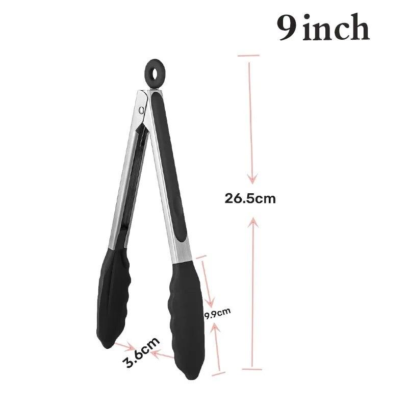 Кухонные силиконовые щипцы для барбекю, щипцы для гриля, щипцы для сервировки салата, хлеба, антипригарный зажим для барбекю, зажим из нержавеющей стали, щипцы Gad