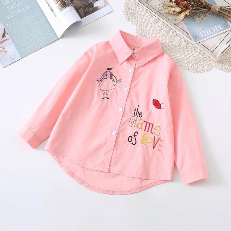 Школьная рубашка для подростков, блузка для девочек, хлопковые топы, кружевная детская одежда с длинными рукавами, весенне-осенняя одежда для маленьких детей, 6, 7, 10, 14 лет