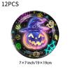 Spooky Halloween Themed Disposable Dinnerware Set For 12 Includes Paper Plates Cups Napkins And Table Cover