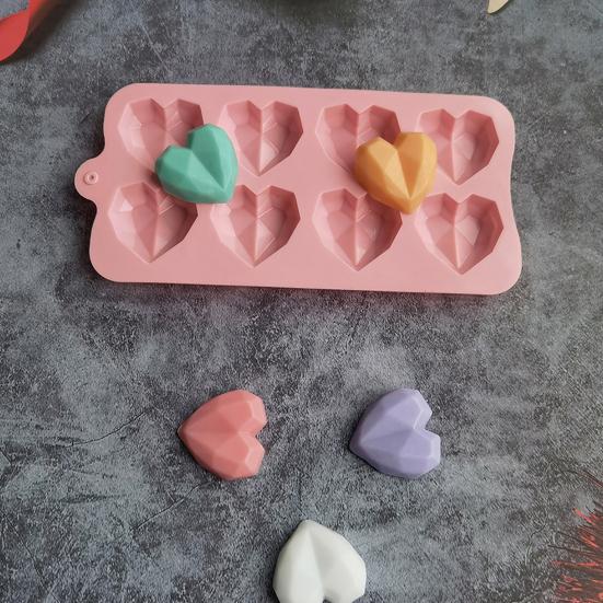 Fondant Mold Reusable Kitchen Supplies Easy To Clean Heart Shape Ice Cubes Biscuit Pastry Manual Baking Mould Convenient Decorative