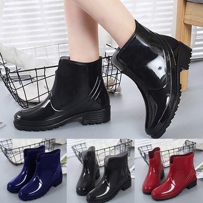 Сапоги из непромокаемой ткани в стиле панк, женские нескользящие сапоги из непромокаемой ткани, резиновая обувь для отдыха на природе