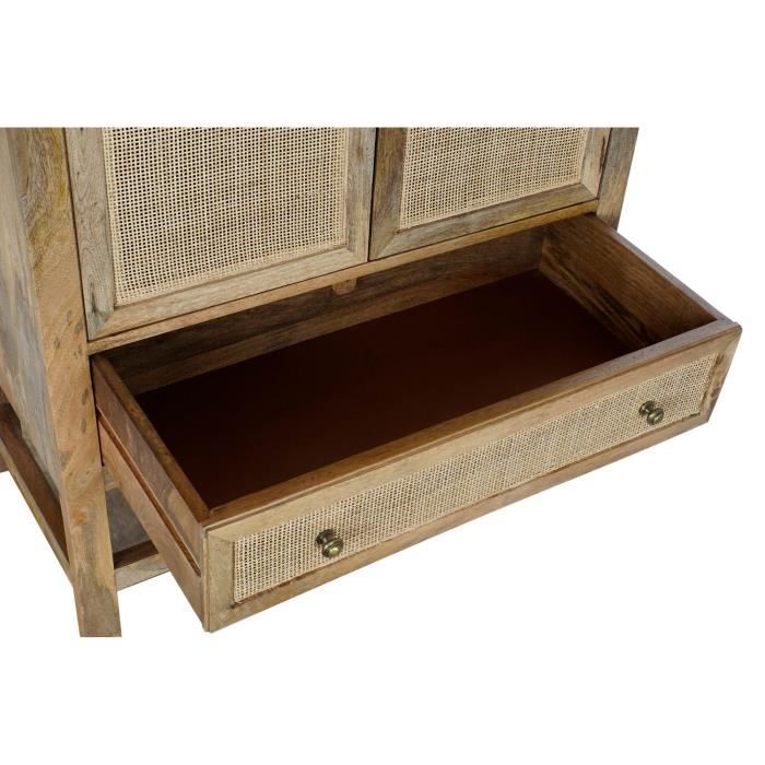 Buffet - Bois de manguier - 150 x 43 x 80 cm - Blanc - Brun foncé