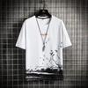 Summer Short-sleeved Men's Korean Version of The Slim-fit Breathable Printed Fashion Top