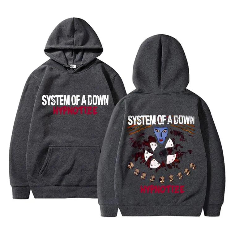 Rock Band System of A Down Hypnotize Print Hoodie Men Alternative Metal Music Sweatshirt Mens Gothic Harajuku Streetwear
