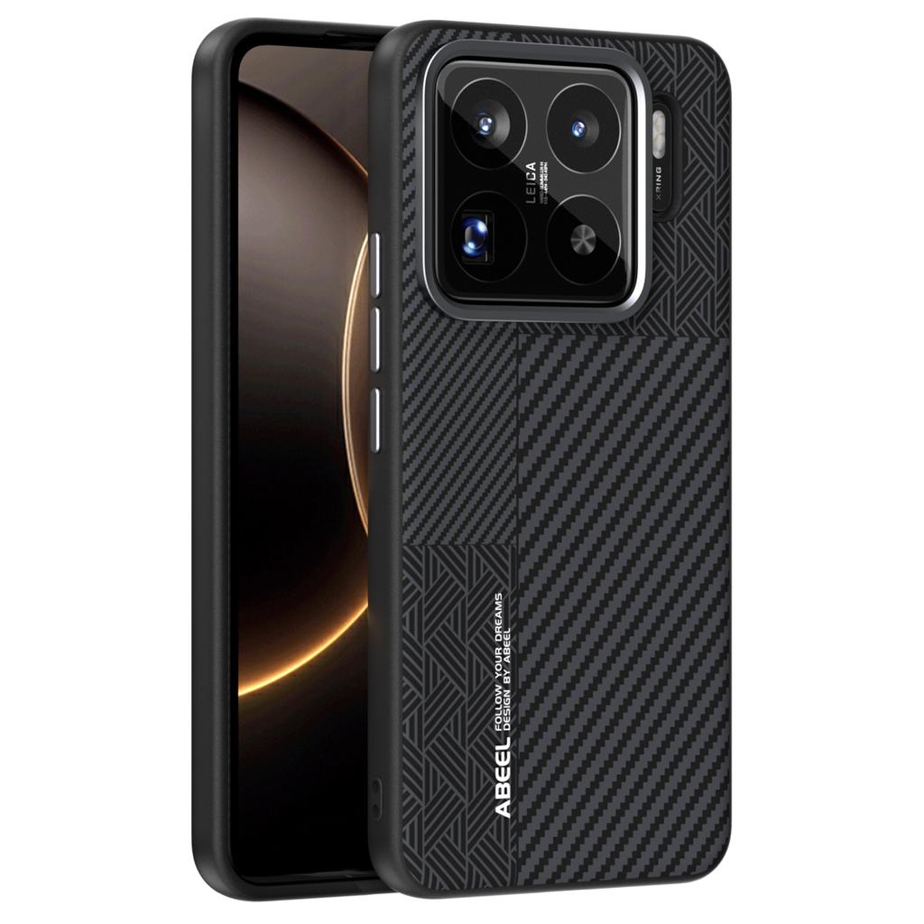 ABEEL Чехол для Xiaomi 15S Pro PC+ТПУ+Алюминиевый сплав+ПУ кожа Чехол для телефона Совместим с MagSafe