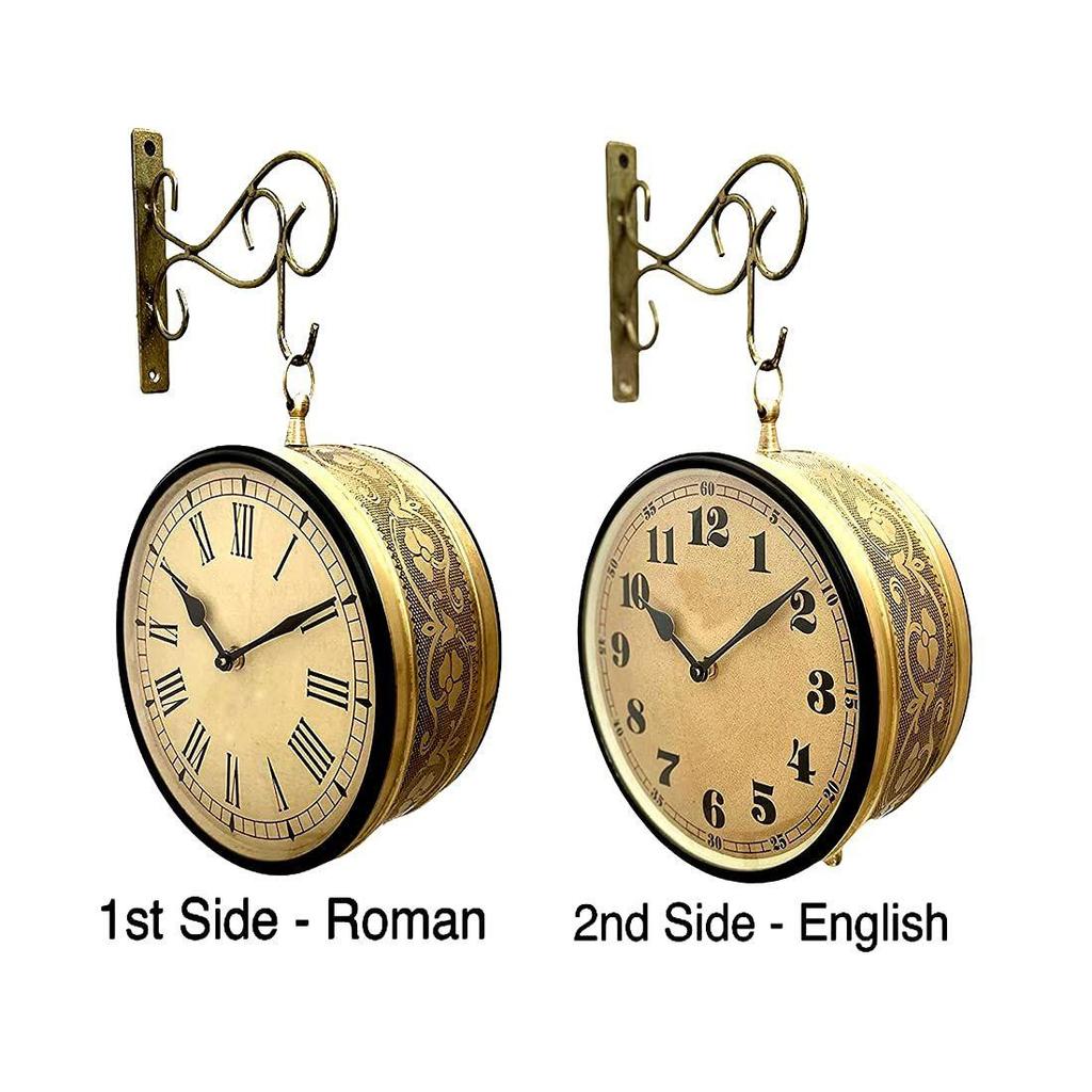 Винтажные металлические аналоговые часы для железнодорожной станции (8 дюймов Н), Золото