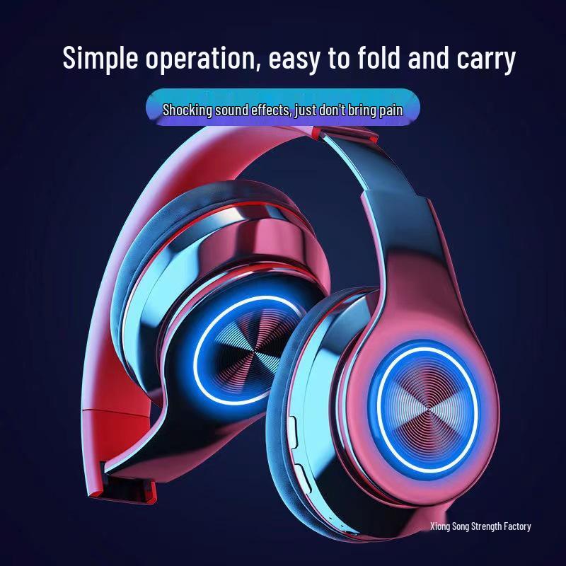 2025 Luminous Bluetooth Over-Ear Headphones with Heavy Bass and Large Earcups for Boys