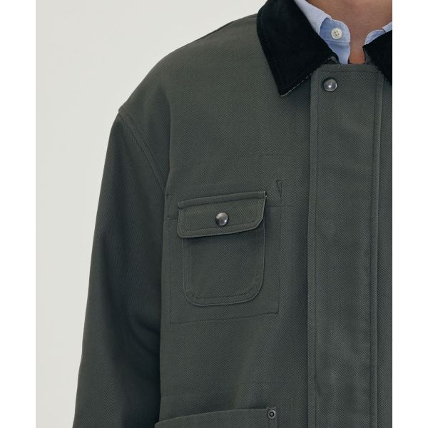 Covernat FW25 Early Autumn Slim Fit Long Sleeve Jacket With Back Stud Reinforcement Details Unisex jackets CO2503JK04DG