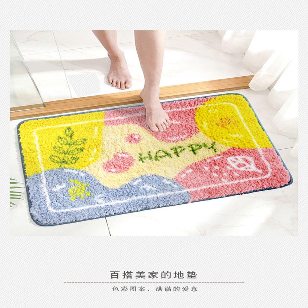 Cartoon Imitation Cashmere Bathroom Floor Mat, Entry And Exit Door Mats, Water-Absorbing Carpet For Bedroom, Home Decor