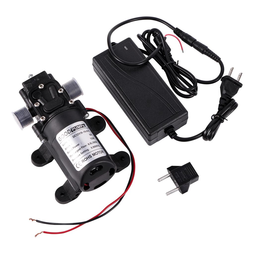 DC12V-6A72W Комплект микроэлектрического рефлюксного водяного насоса Тип рефлюксного насоса для мойки автомобилей Садовый газонный полив Самозаполняющий мембранный насос