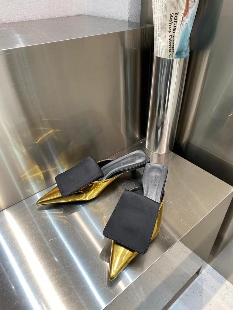 Модные повседневные женские шлепанцы, тапочки 2024 года, новые поступления, разноцветные, тонкие, на низком каблуке, золотистые, серебристые, модные женские туфли-лодочки для вечеринок, Soze 35-39