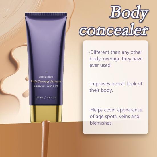 103ML Body Concealer Waterproof Sweat-Proof Long Lasting Natural Lightweight Men Women Arm Leg Full Body Stretch Marks Scars Spots Coverage Care Cream