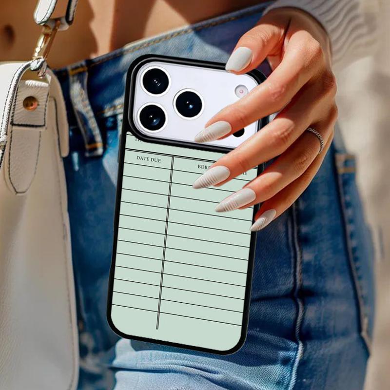 Винтажный ретро чехол для телефона с оттиском библиотечной карты Для iPhone 17 Air 14 15 13 12 Max Чехол Для Apple 16e 11 Pro Max Plus Coque