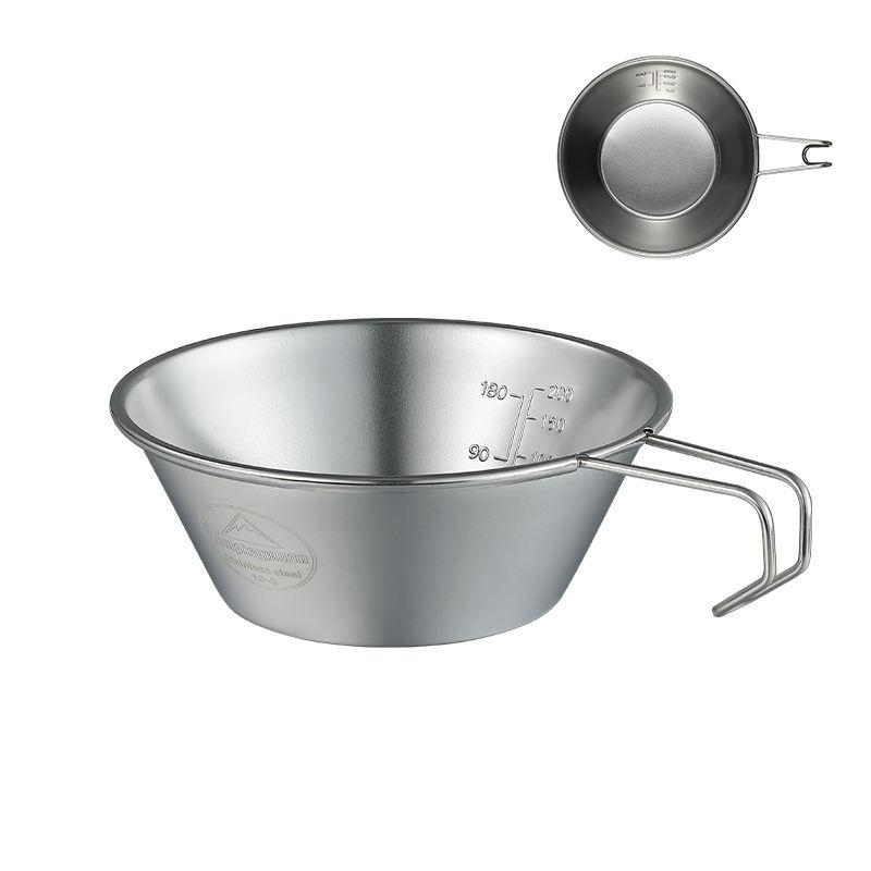 Durable Camping Plates and Bowls Set Camping Accessories Cookware Sets Foldable Camping Bowl With Handle