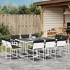 VidaXL Garden Dining Set with Cushions 11pcs White Textilene, Outdoor Dining Set, Dining Furniture of 3295109