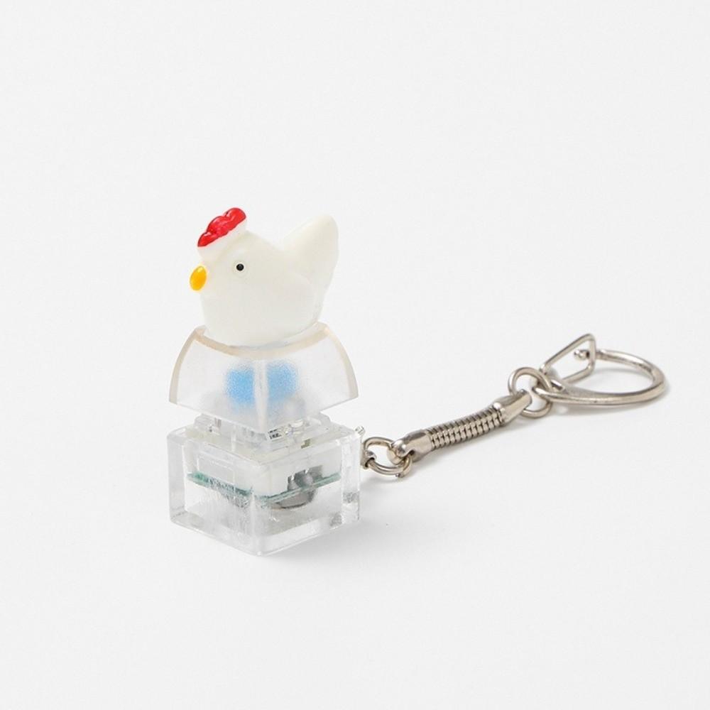 Press Light Clicking Duck Keychain Clear Clicking Pressure Relief Toy Finger Press
