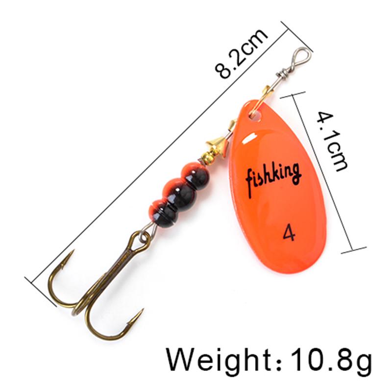 FISH KING Spinner Bait 3,9 г, 4,6 г, 7,4 г, 10,8 г, 15 г, приманки для ложки, металлические приманки для щуки с тройными крючками, искусственная приманка для окуня, рыболовная приманка