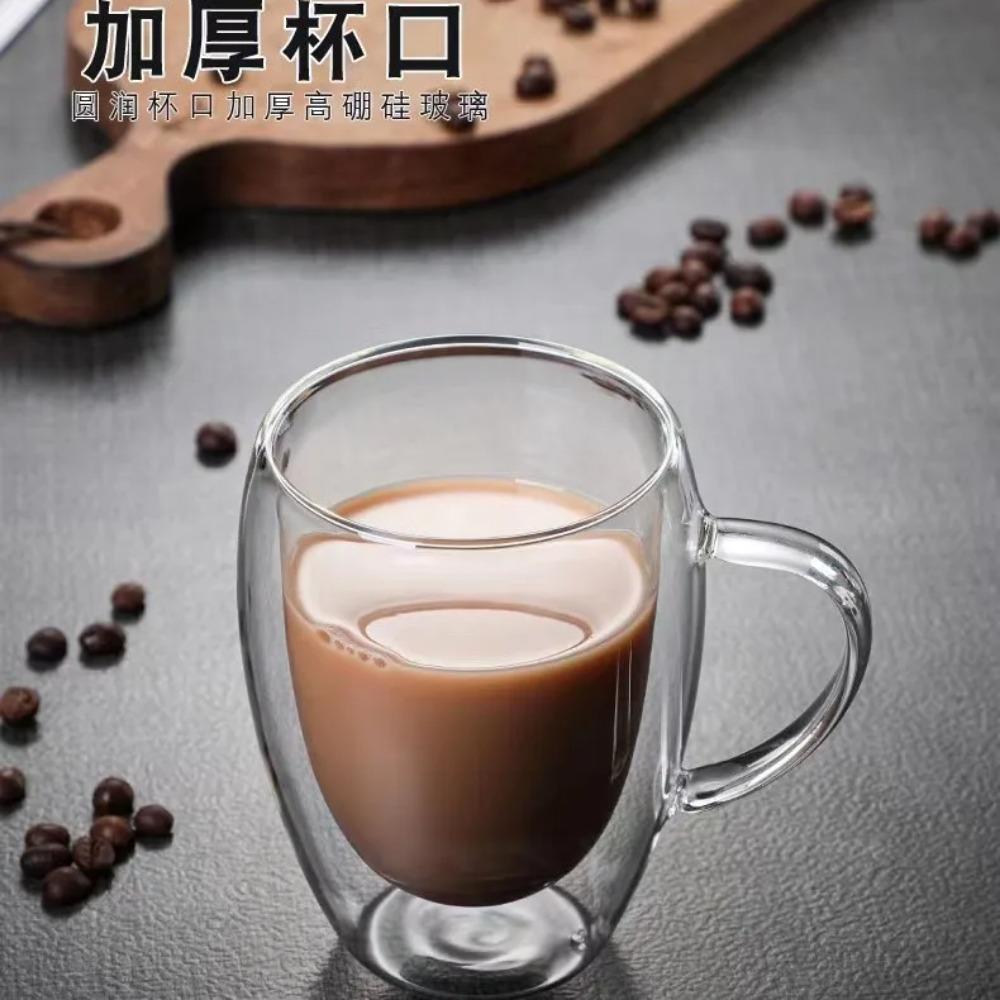 1 шт. Двойная стенка стеклянная кружка теплоизоляция прозрачная ручная работа чайные напитки чашки мини стаканы для виски кофейная кружка с ручкой