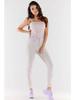 Casual Fabric Trousers, Beige and Purple M