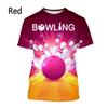 Trend Men Summer Bowling 3D Printing T-Shirt Casual Short Sleeve Fashion Sweatshirt Tops Tees