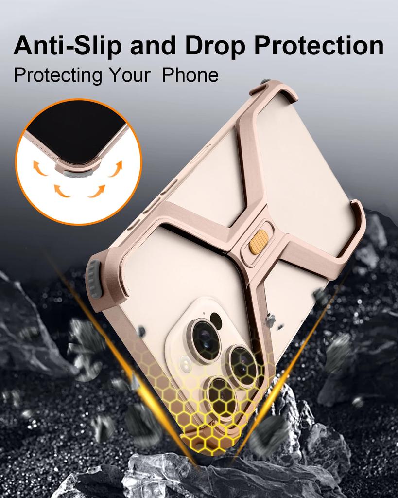 Oatsbasf Безрамочный Металлический X-образный Чехол для Телефона для iPhone 16 Pro/Pro Max Алюминиевый Сплав Минималистичный Ударопрочный Защитный Чехол