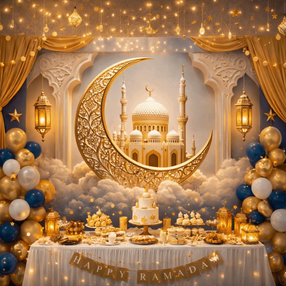 Elegant Design Ramadhan Mural Banner Durable Material Festive Home Decor  Eid Celebrations