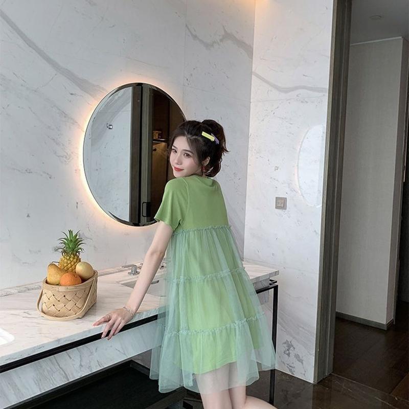 Summer Dress Loose Thin Short-sleeved Top Mid-length Summer Dress