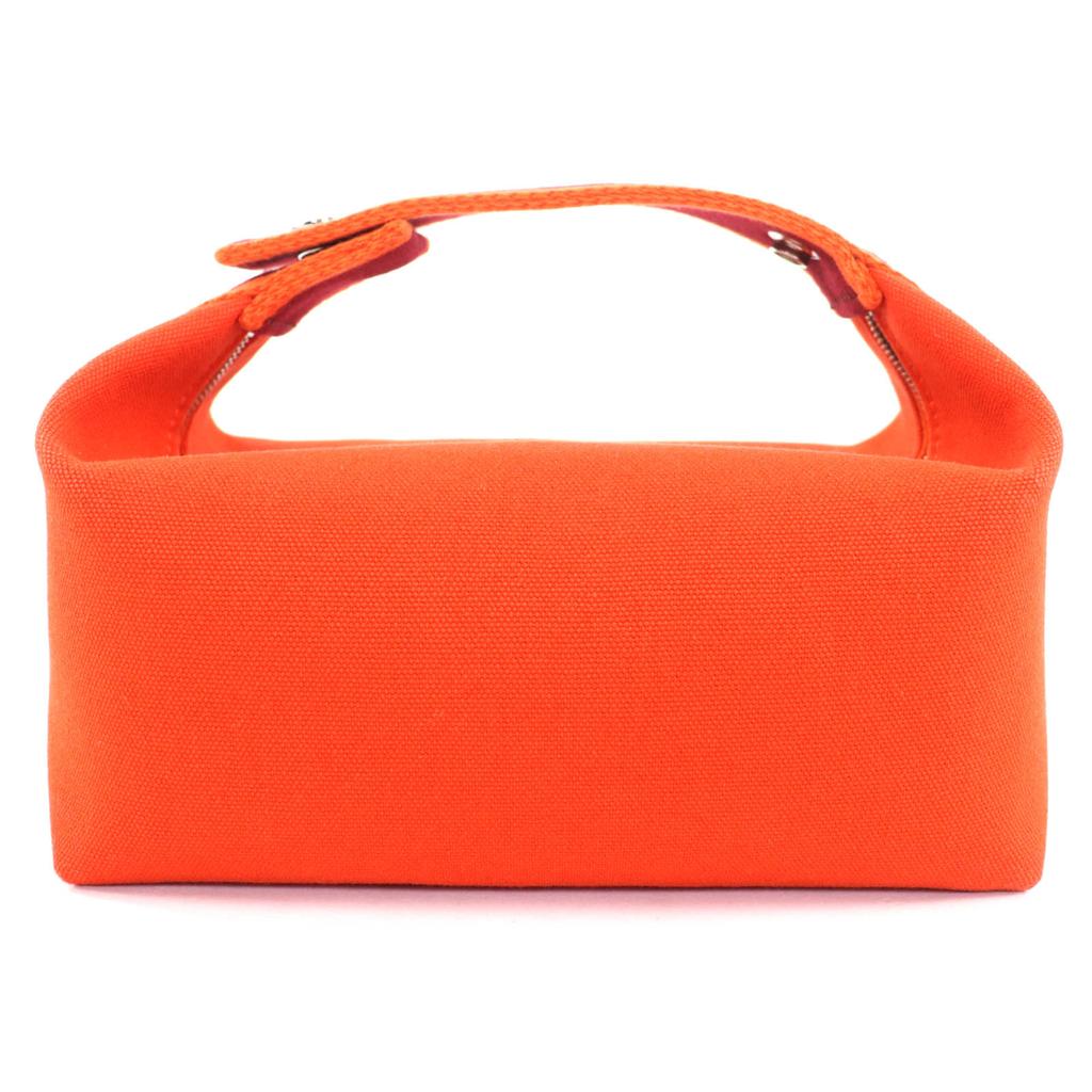 Great HERMES Handbag Brid A Black PM Orange wool Women Used