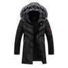 Winter Men's Mid To Long Parkas Jacket Men Fur Collar Thermal Parka Coats Casual Warm Windbreaker Padded Male Clothing