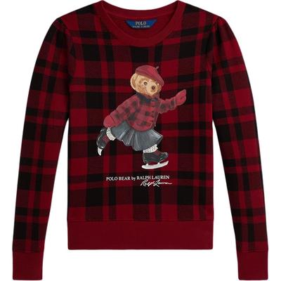 Polo Толстовка Клетчатый Флис Круглый Вырез Длинный Рукав Детская Детская толстовка 313981085-500