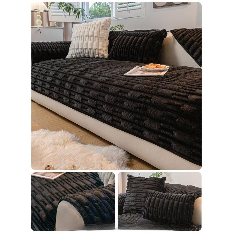 Подушка для дивана в кремовом стиле, утолщенная плюшевая подушка для осени и зимы, зимняя нескользящая утолщенная ткань для чехла дивана