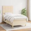 3142302 vidaXL Divan Bed and Mattress Cream 90x190 Cm Fabric