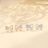 Bow Stud Earrings Female Korean Version Simple, Small and Exquisite Earrings Full of Diamonds, Fresh Temperament Student Earrings