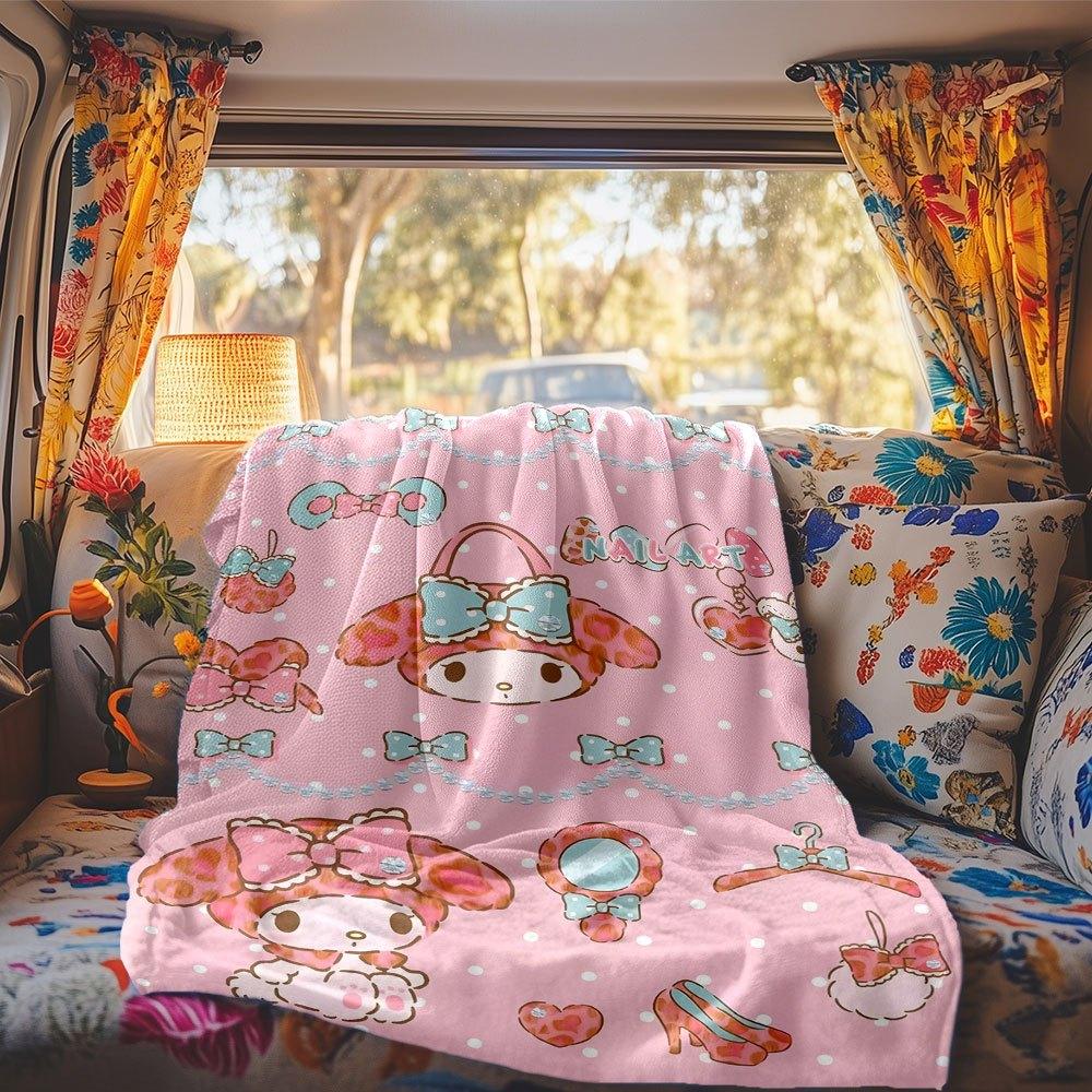 My Melody Polka Dot Rv Blanket Soft And Cozy For All Seasons Perfect For Travel Camping Picnic Sofa Bed Living Room Ideal Gift For Friends And Family