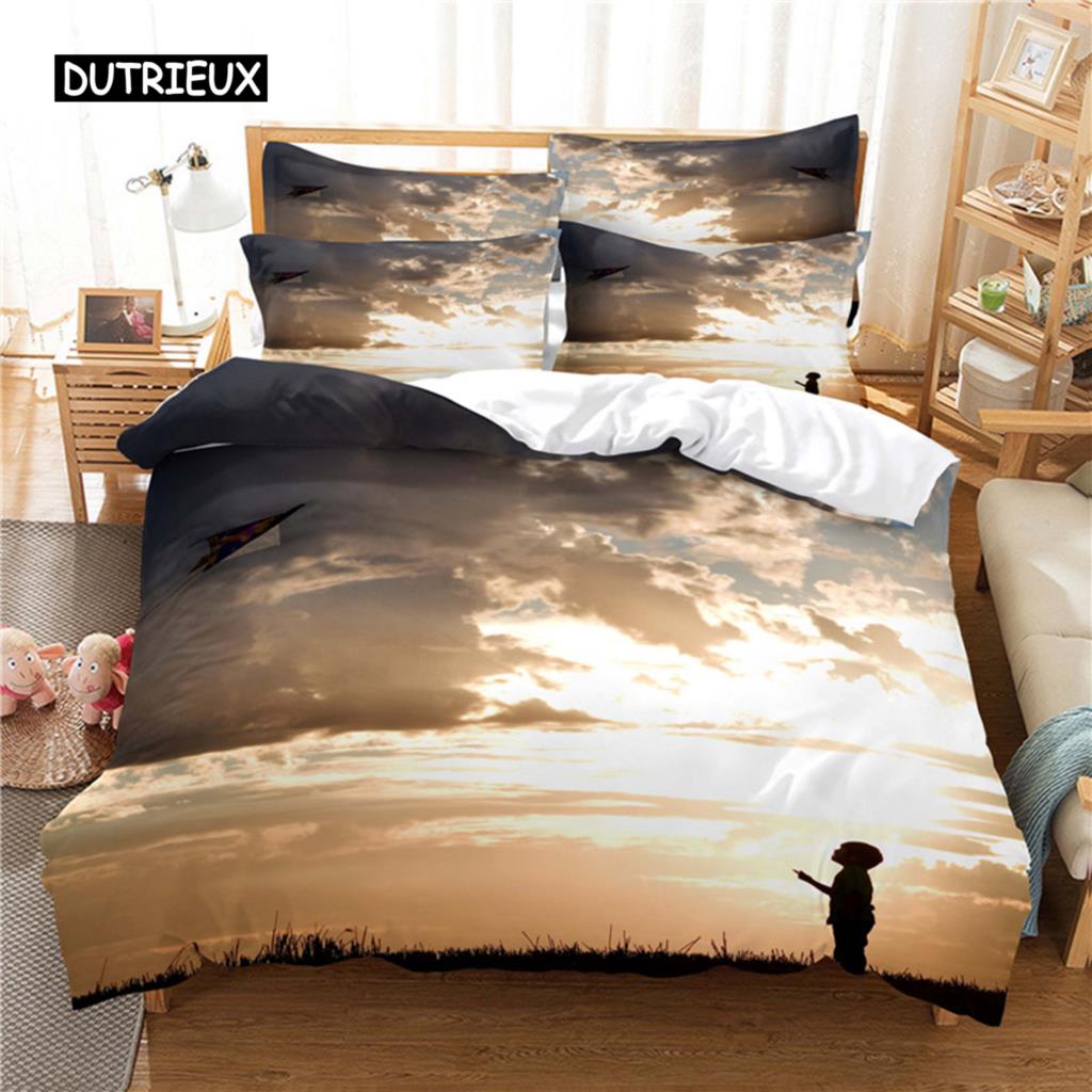 Красивый пейзаж Комплект постельного белья Пододеяльник Комплект постельного белья 3D Цифровая печать Комплекты постельного белья размера Queen Fashion Designs