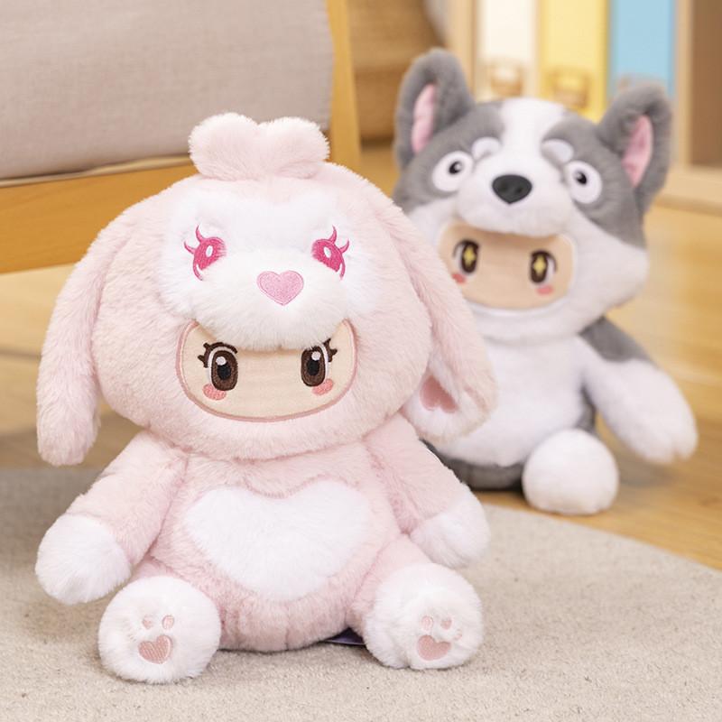 Licensed Yuen Officially Meng Zhi Xing Plush Toys Featuring Cute Sitting Animals