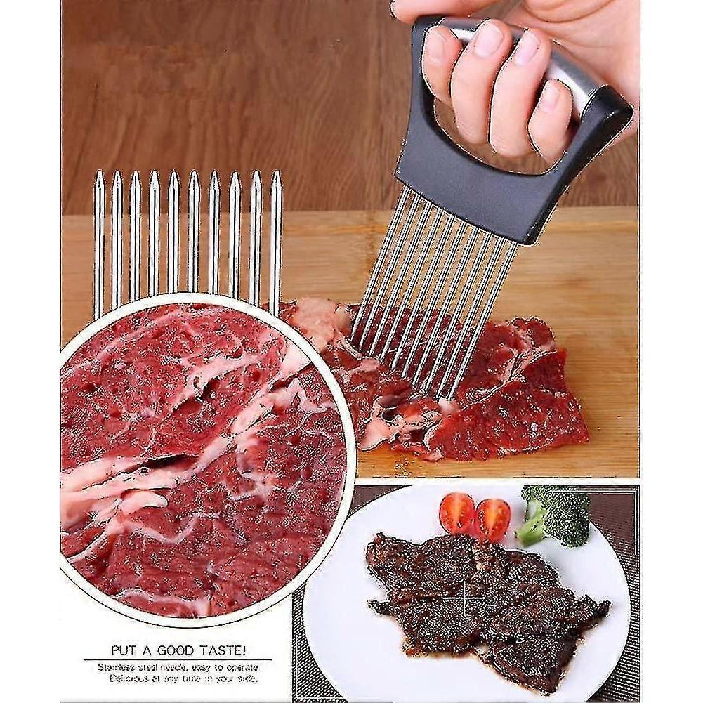 Stainless Steel Onion Fork, Stainless Steel Onion Knife, Onion Slicer, Suitable For Cutting Meat, Vegetables, Fruits, Etc, Stainless Steel Kitchen Ute