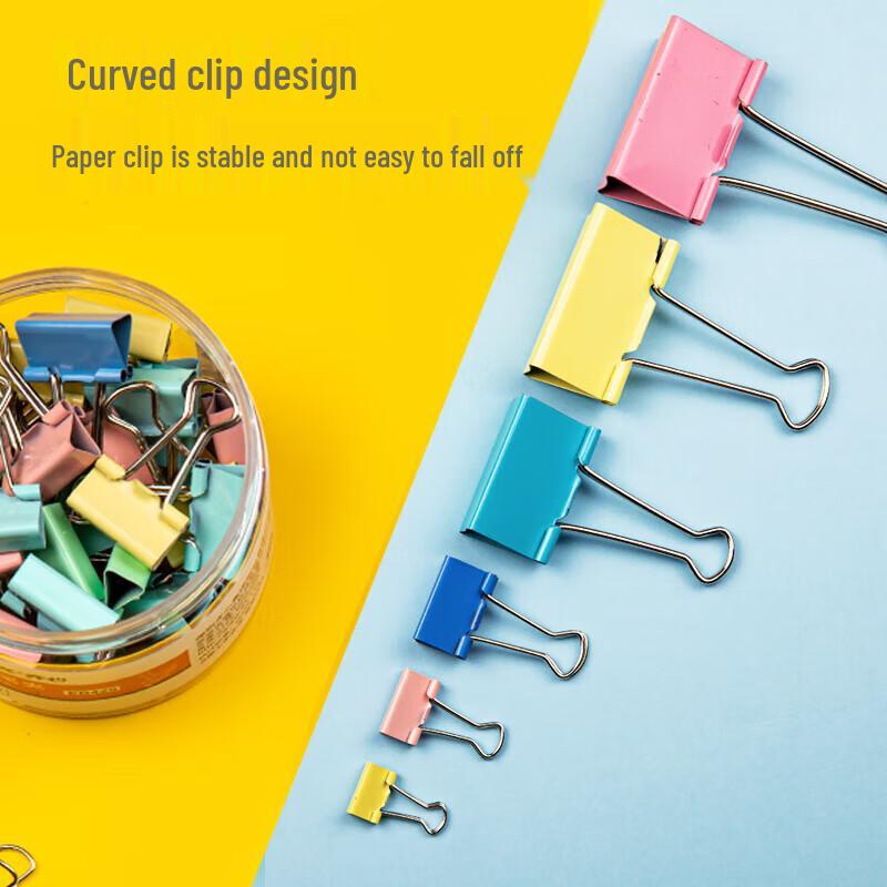JY 25mm Assorted Color Metal Binder Clips (2-Pack)