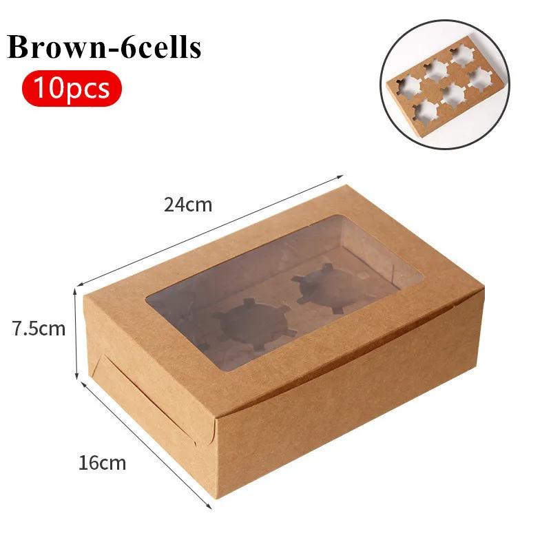 10 шт./компл. портативная прозрачная коробка для кексов, торта, печенья, упаковка для печенья, коробки для упаковки кондитерских изделий, контейнер для десертов, подарочная коробка