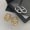 Custom Hollow Nose Earrings for Women: Stylish S925 Silver-Plated Geometric Celebrity-Inspired Design