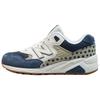 NB 580 Woven Texture Cushioning Low Top Marathon Running Shoes Women Sneaker Dark-Blue White WRT580KN