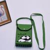 Women Cartoon Knitted Handheld Outdoor Crossbody Bag Leisure Cute Inclined Shoulder Bags Snap Button Mobile Phone Bags