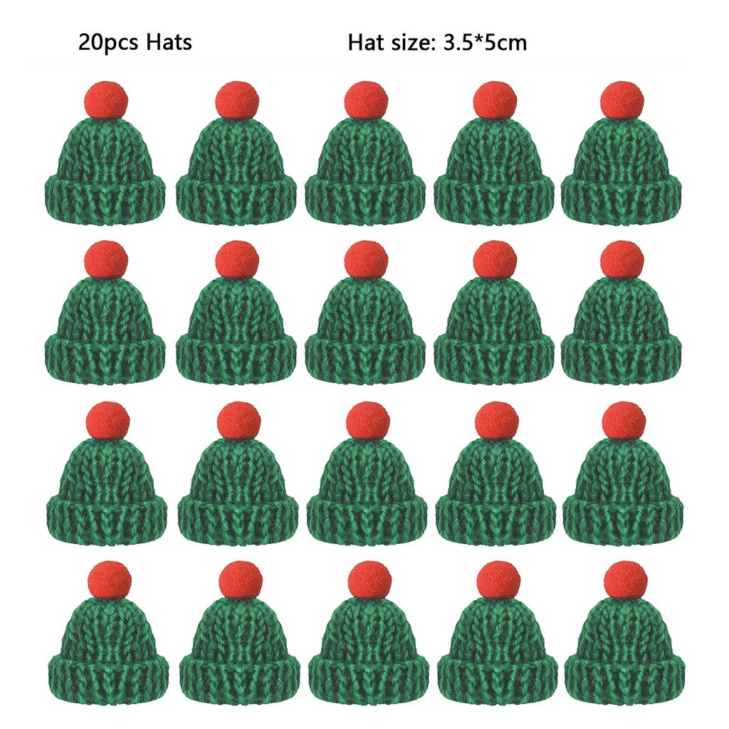 10/20pcs Mini Santa Hat & Scarf 2026 New Christmas Costume for Cat Rabbit Doll Lollipop Bottle DIY Xmas Party Dinner Decoration